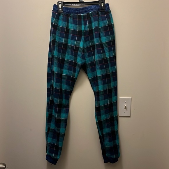 Cuddle duds Blue and Black plaid fleece Pajama Set size XS - Picture 8 of 10